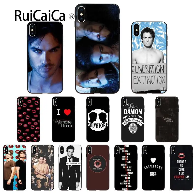 Чехол из ТПУ для телефона Ruicaica The Vampire Diaries Stefan Damon черный чехол Apple iPhone 8 7 6 6S Plus X XS MAX