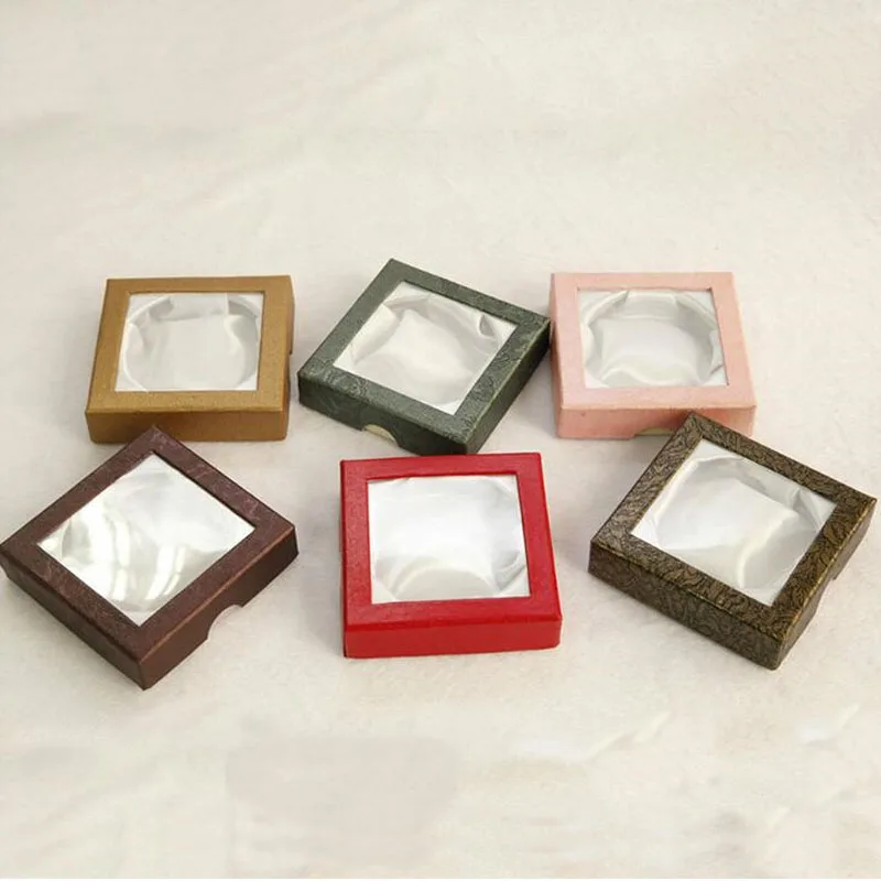 200pcs Jewelry Bracelet Gift Boxes Mixed Color Square Cardboard Window