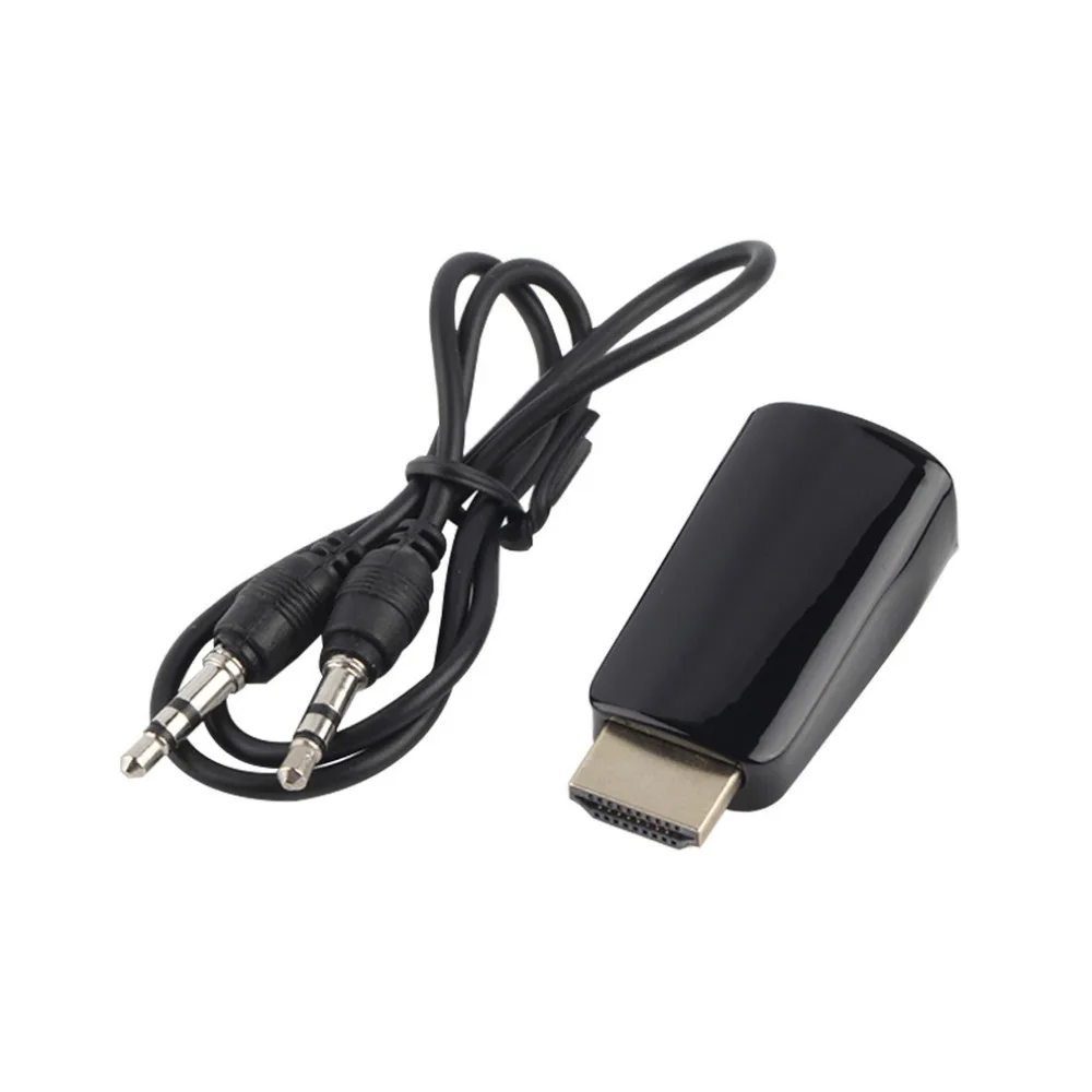  HDMI Maschio a VGA Femmina con Audio Cavo Adattatore del Convertitore HD 1080 P Per Il Computer Por