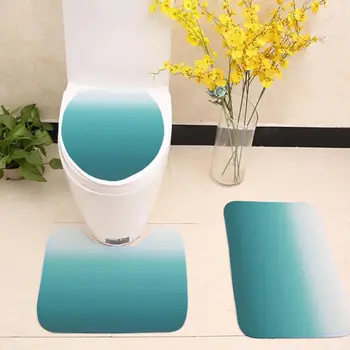 

3pcs/lot Bathroom Mats Sets Colorfast Flannel Floor Rugs Cushion Toilet Seat Cover Bath Mats for Home Bathroom Accessories Sets