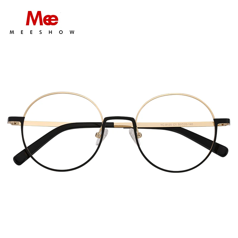 

Meeshow Titianium alloy Glasses Frame Men women Round glasses ultralight eye glasses Korean Myopia Prescription sunglasses 8901