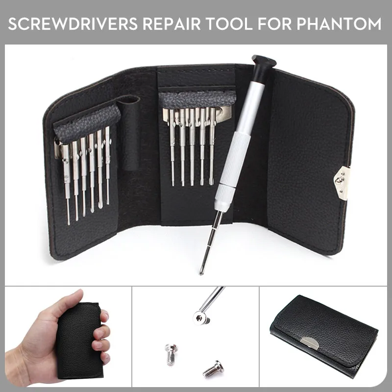 13 in 1 Professional Precision Screwdrivers Repair Tool Kit for DJI Phantom Drones with Leather
