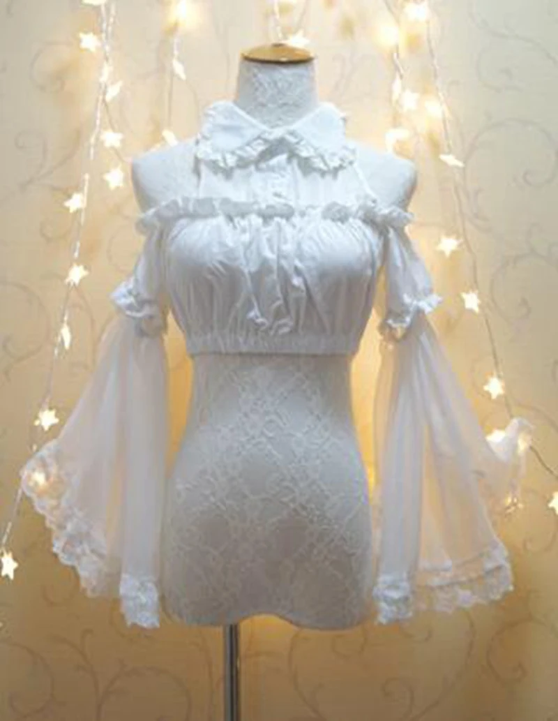 

Sexy Women Off Shoulder Lolita Blouses Fashion Crop Top Shirt Victorian Club Party Clothing