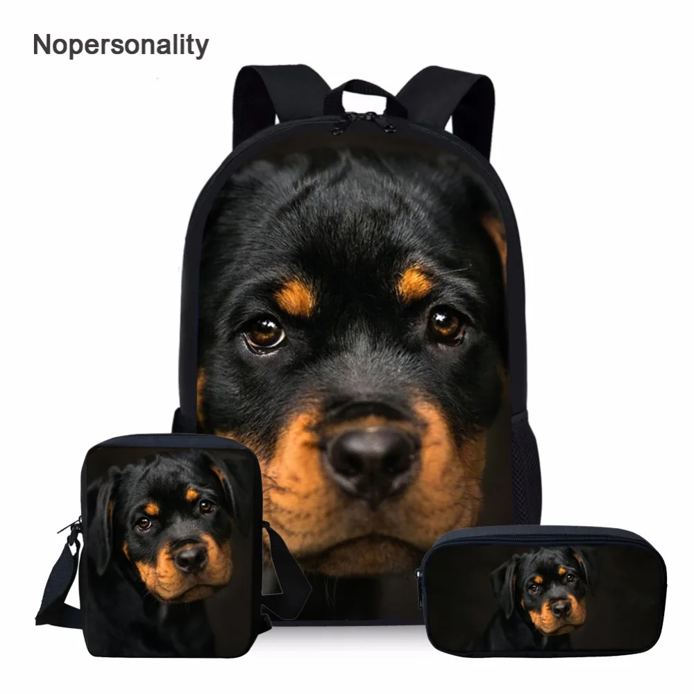 Nopersonality Lucu Anjing Rottweiler Cetak Sekolah Ransel Set