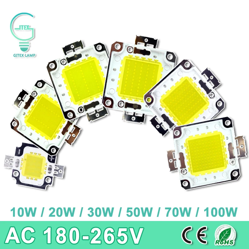 

LED Lamp Chip 10W 20W 30W 50W 70W 100W DC 10V-32V Integrated chips SMD For LED Floodlight Spotlight Warm Cold White