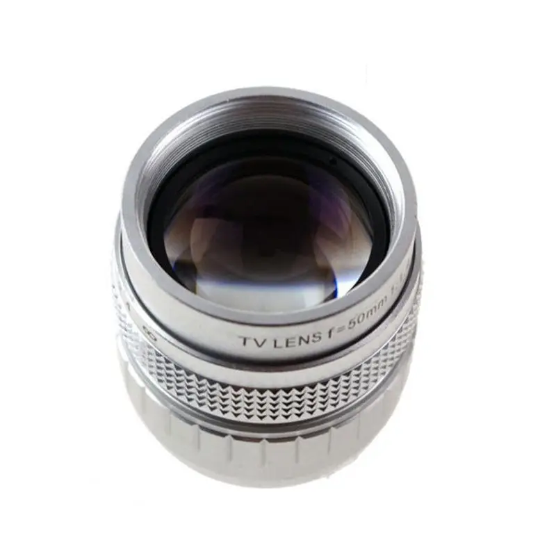 Серебряный объектив 50 мм F1.4 CCTV TV + крепление C к Micro 4/3 M4/3 для Panasonic G7 GF7K GX7K GX7 GM5 GM1 GM4