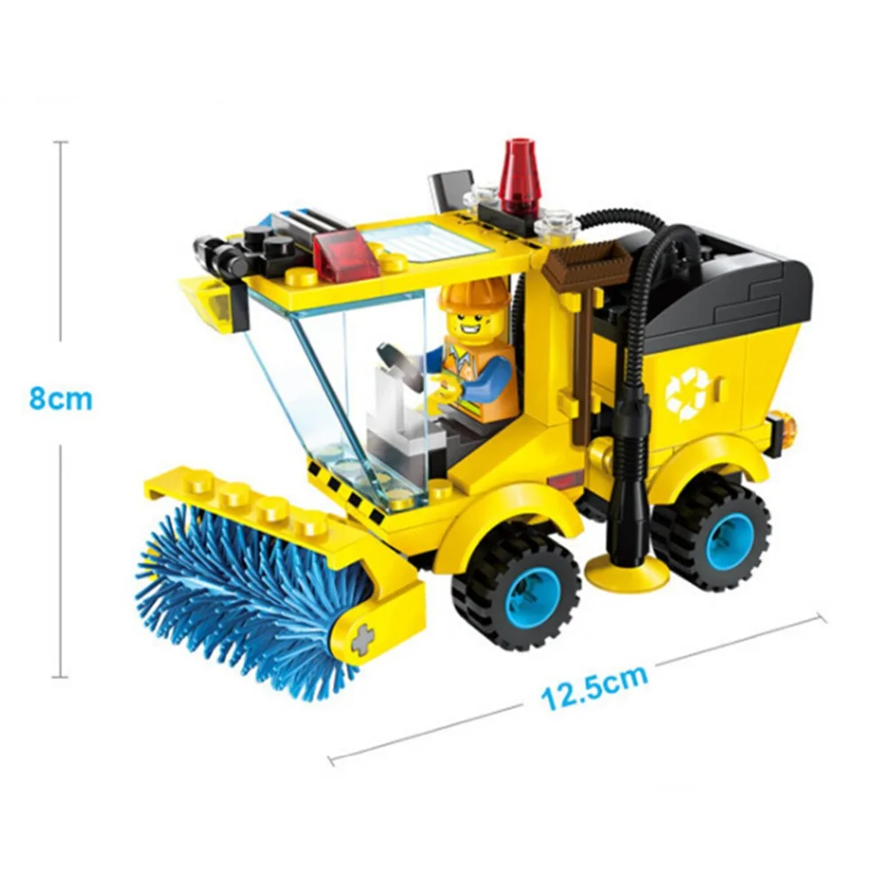 Life Skills Toys Sweeper Car City Series Truck Building Blocks Kids Educational Construction Road Roller Forklift Tractor Gifts Life Skills Toys Sweeper Car City Series Truck Building Blocks Kids Educational Construction Road Roller Forklift Tractor Gifts