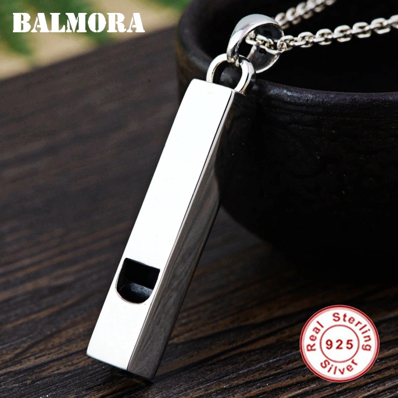 

BALMORA 925 Sterling Silver Whistle Pendants for Women Men Accessories Gift Thai Silver Cool Jewelry Without a Chain SY13699