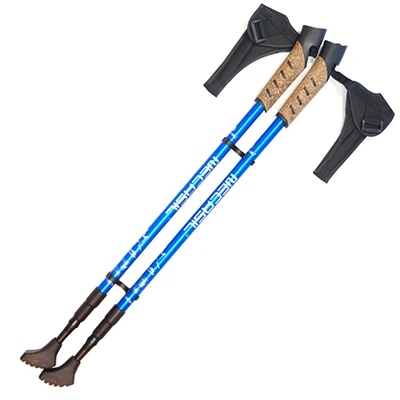 2-шт/Регулируемые треккинговые палки легкие телескопические трости сверхлегкие складные палки для альпинизма походные палки для трекинга - Цвет: Blue