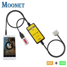 Moonet Car Mp3 player adapter 3.5mm AUX SD USB Music Adapter cable for Toyota 5+7 Yaris Camry Fortuner Avensis QX018