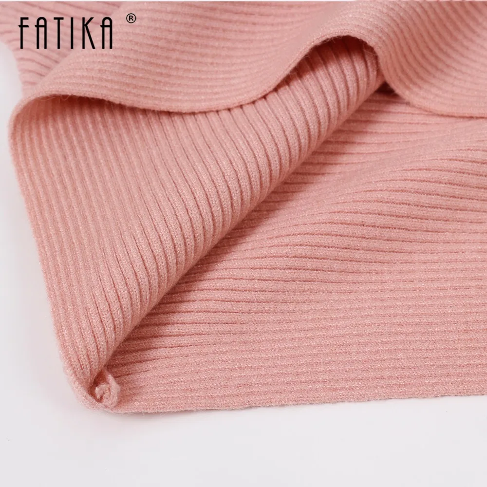 FATIKA Winter Hot Fashion Women's Sweaters And Pullovers Batwing Sleeve Slash Neck Knitted Sweaters Casual Loose Jumper Tops