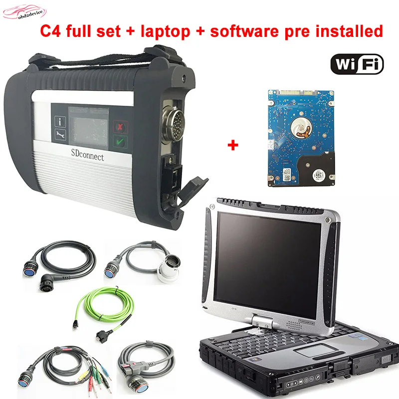 Obd2 3 2018 MB C4 Sd Compact Full Set HDD Laptop Diagnostic Tool Vediamo DTS Scanner