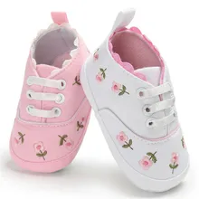 Модная Милая обувь принцессы для маленьких девочек белые цветочные кружева вышитые Мягкие Обувь для ползунков Прогулочная ДЕТСКАЯ Обувь для малышей