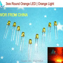 200 шт./лот)(светодиодный | с типом спайки Round 3 мм) 3 мм оранжевая круглая светодиодный оранжевый свет светодиод, F3MM