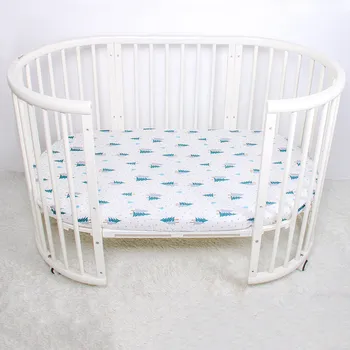 

Cotton Crib Fitted Sheet Soft Breathable Baby Bed Mattress Cover Potector Cartoon Newborn Bedding For Bedside Size 130 * 70cm