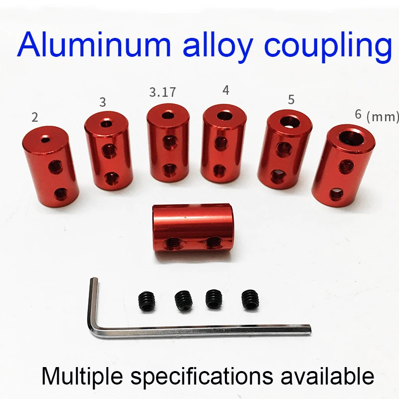 

Aluminum Alloy Couplings Model Ship Couplings Geared Motors Long Shaft Accessories with Top Screws
