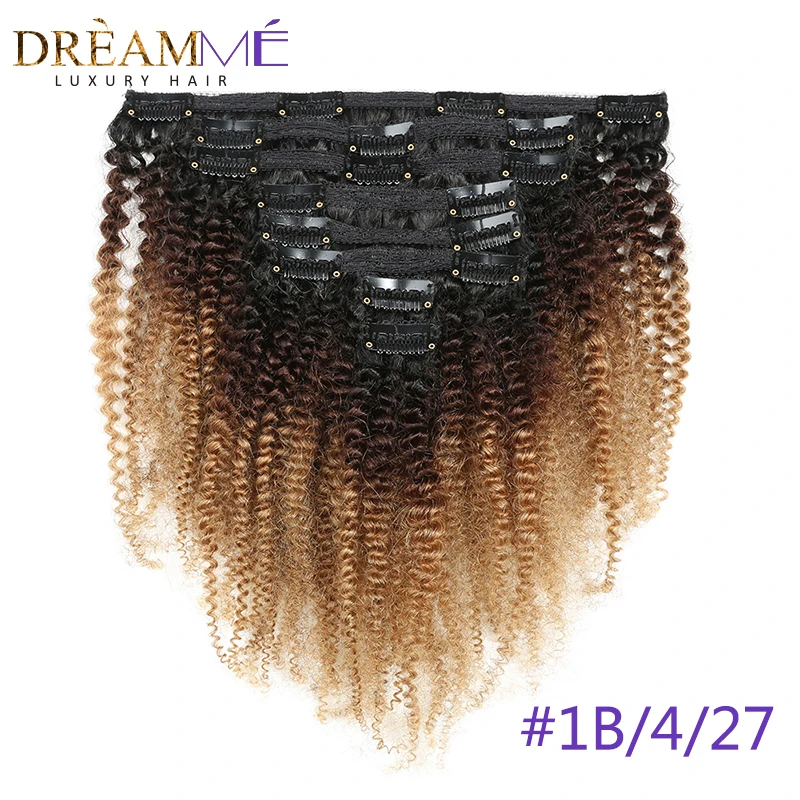 afro kinky curly hair clip in human hair extension  (4)