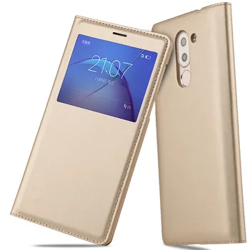 

For Huawei Honor 6X case Window Flip Cover PU Leather Case capa for Huawei Honor 6x pu back cover case Wake sleep function