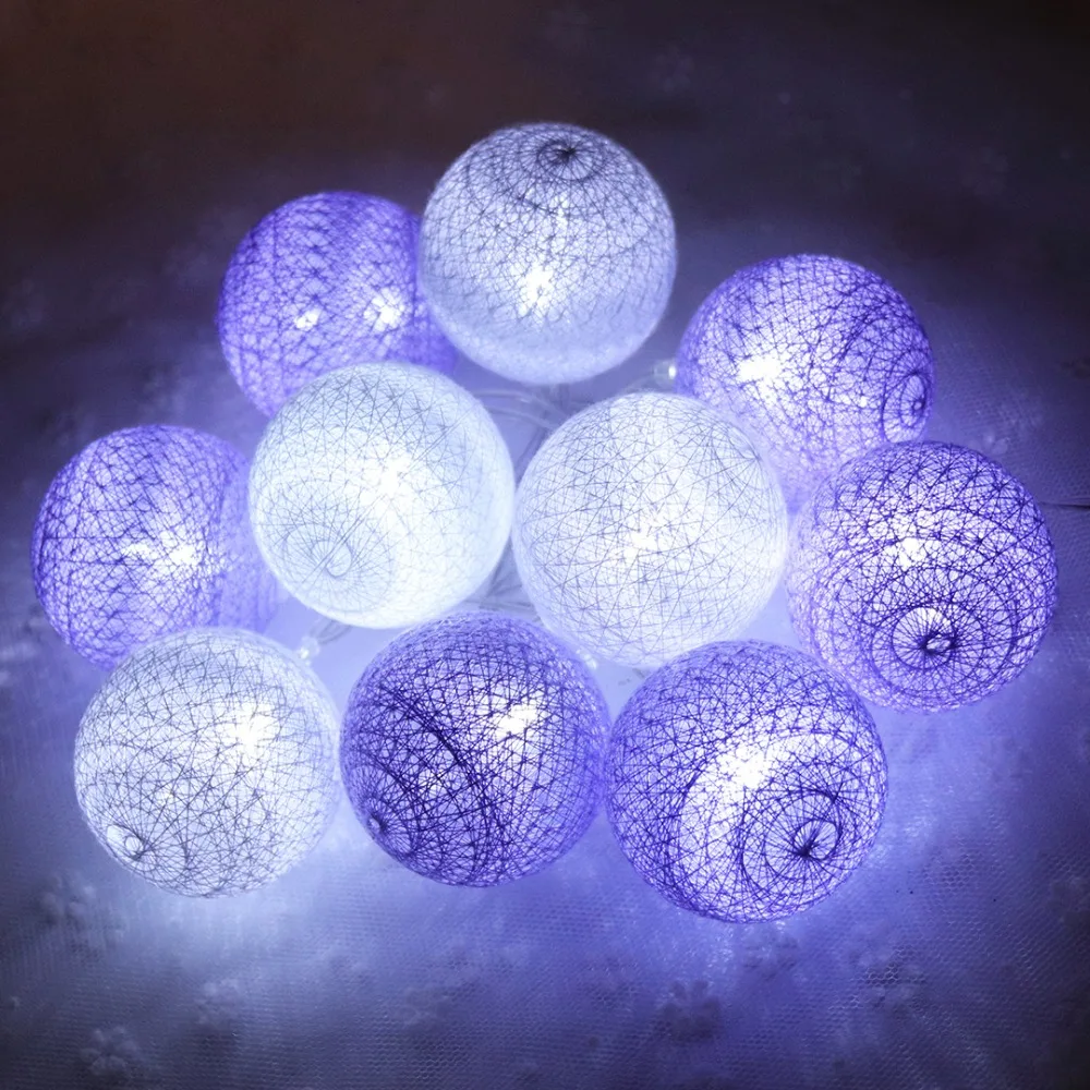 1.2M LED String Lights 3.5cm Dia Cotton Balls Strings Lighting Fairy Christmas Wedding Birthday Party Lanterns Decoration JQ 1.2M LED String Lights 3.5cm Dia Cotton Balls Strings Lighting Fairy Christmas Wedding Birthday Party Lanterns Decoration JQ