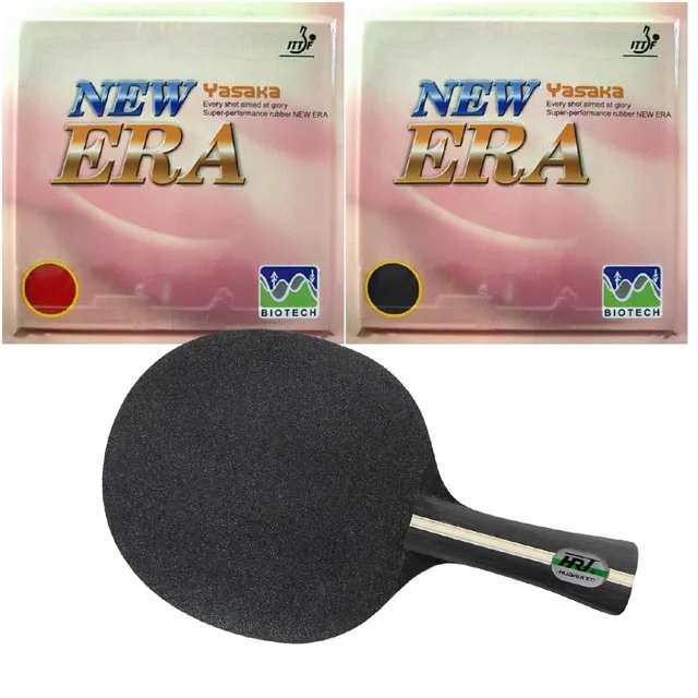 

Original Pro Table Tennis PingPong Combo Racket HRT Black Crystal with 2x Yasaka ERA-40mm NO ITTF Rubbers Long Shakehand FL