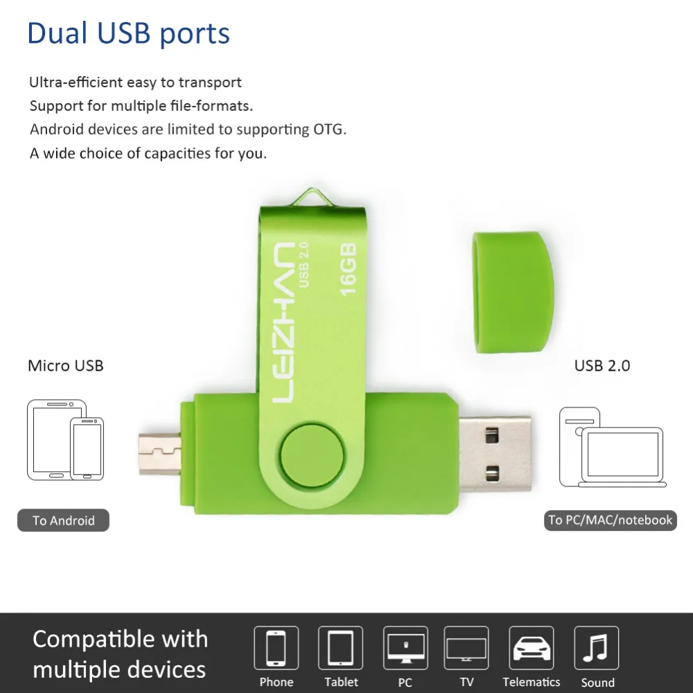 LEIZHAN 128 ГБ Микро флеш накопитель USB 64Гб флэш 32GB Android U диск 16 Гб планшет 8 внутренней