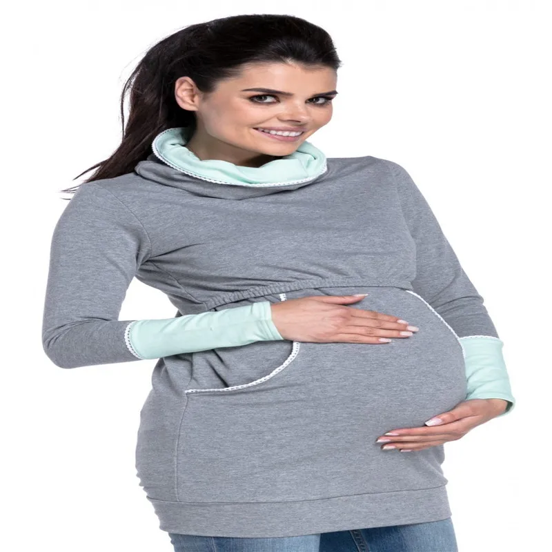 S-2XL Pregnancy Autumn Clothes Warm Women's Maternity Hoodies Hooded Hoodies Outwear Pregnancy Coats Winter Maternity Clothes (4)