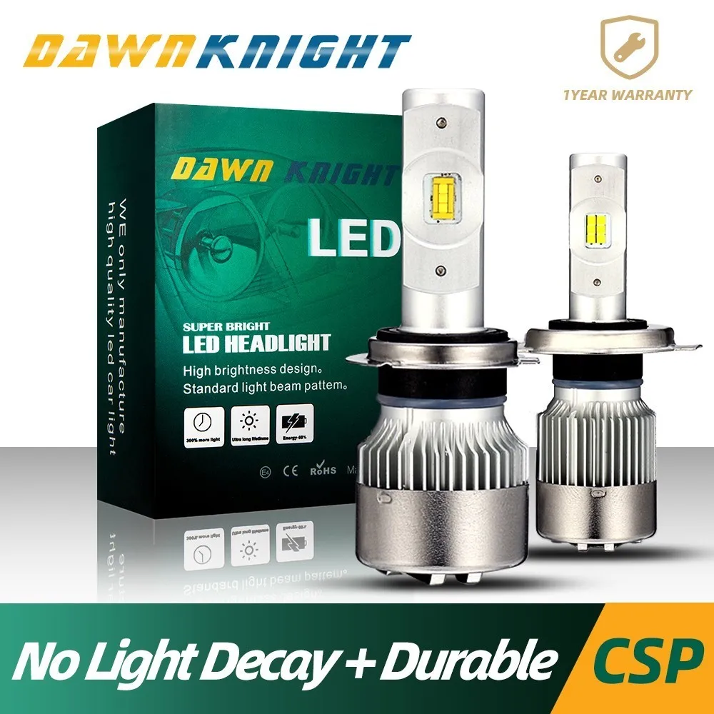 

No Light Decay H7 Led Bulbs H1 H3 H4 H8 H9 H11 9005HB3 9006HB4 9004HB1 9007HB5 H7 Car Headlight Bulbs 50W 7600LM 6000K CSP CHIP