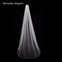 Новая белая/слоновая кость Длинная свадебная фата с бисером свадебная фата аксессуары с гребнем MD108