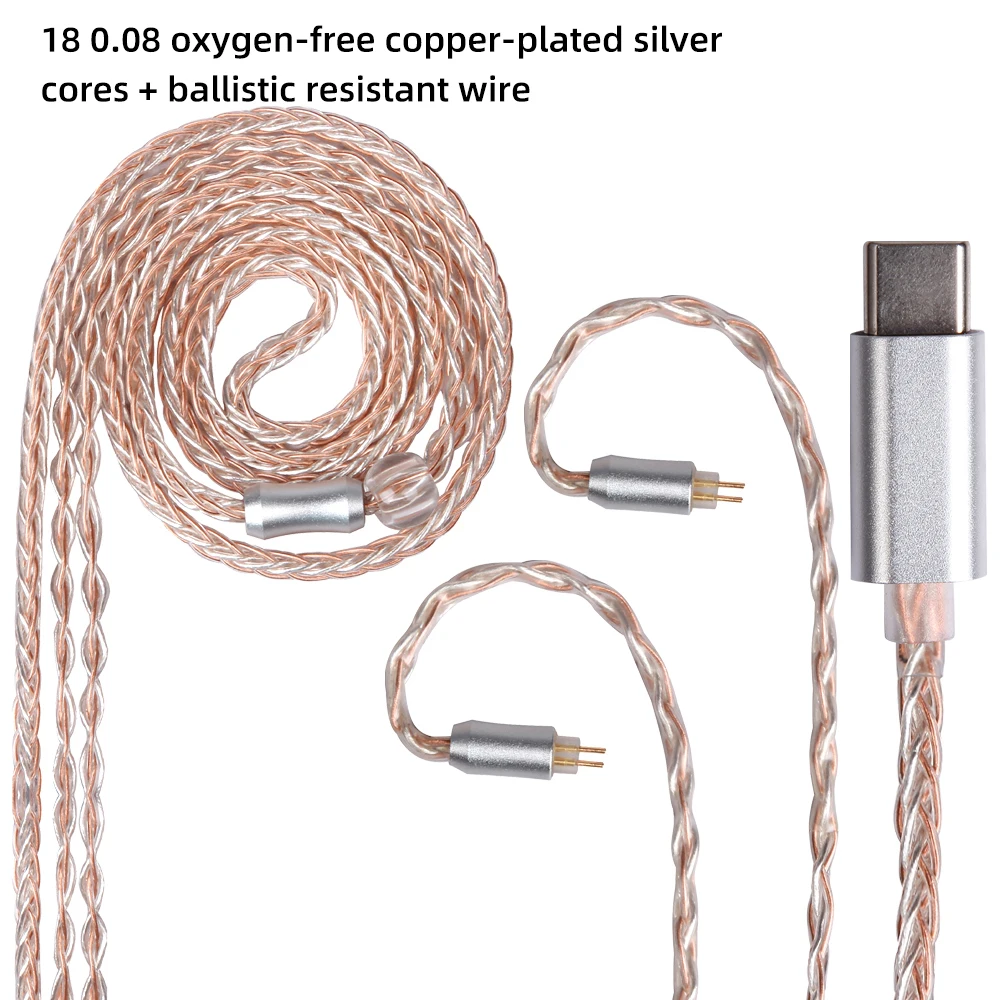 

FDBRO 8 Core Silver Plated Earphone Upgrade Type-c Wire Headphone MMCX IM 2Pin 0.78mm A2DC Cable For LS50 LS70 LS200 LS300 E40