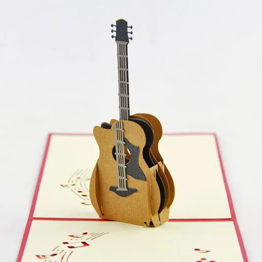 Carte Pop Up Pour Guitare Acoustique Carte Pop Up Pour Guitare Carte D Anniversaire Pour Les Amoureux De La Musique Instrument Acoustique Aliexpress