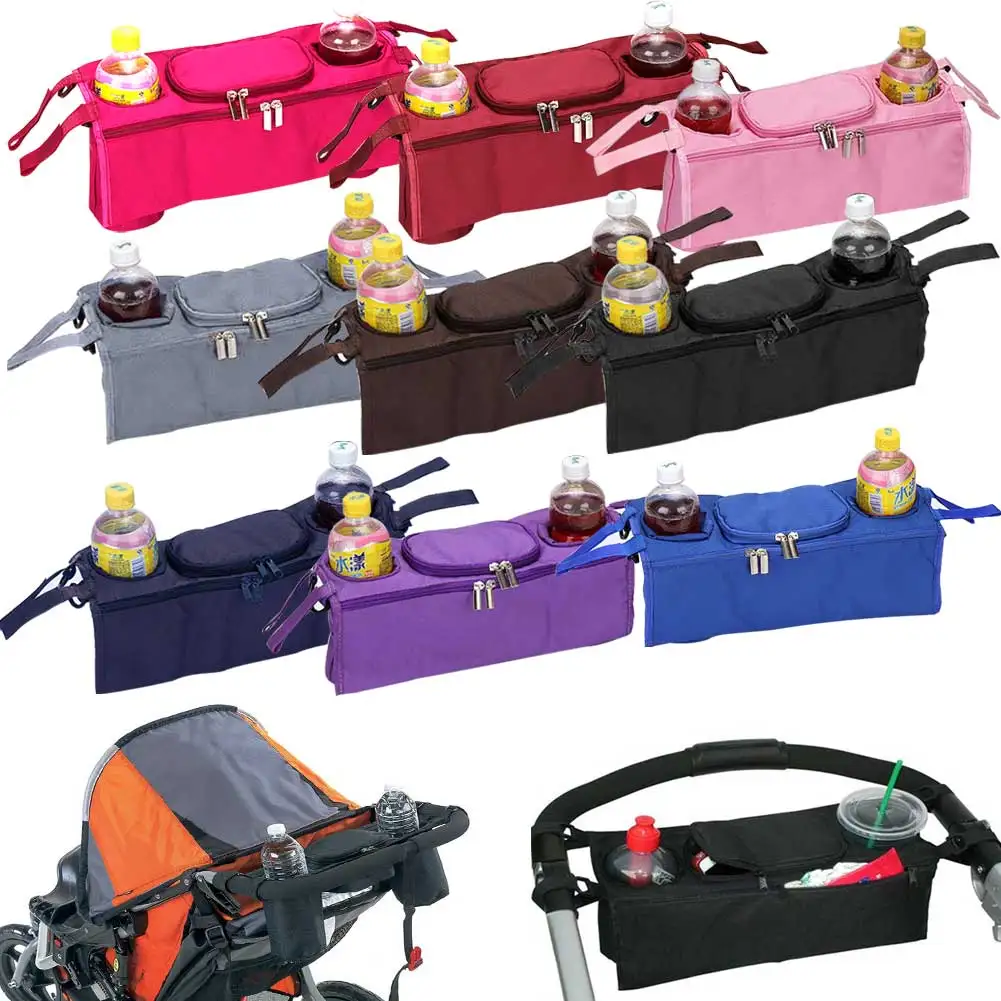 

Baby Stroller Bag Accessories 3 in 1 Organizer Infant Carriage Cooler Wheel Hanging Bags Cart Bottle Holder NSV775
