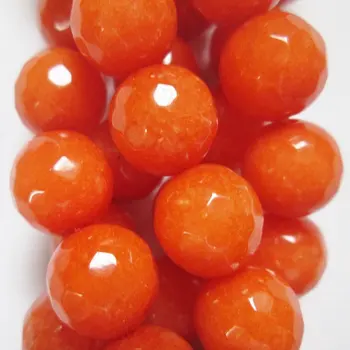 

10 mm Faceted Mango Tango Quartz - Round 10 mm Colored Quartz beads, Semi Precious Gemstone Beads - Full Strand 15", 37 beads