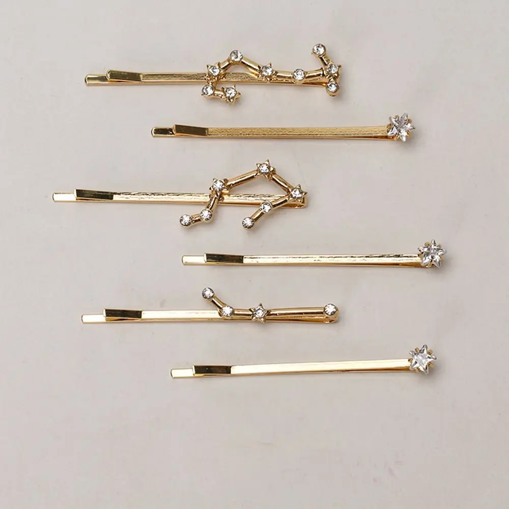 

2 pcs/lot Fashion Korean Twelve Constellations Star Crystal Hairpin Hair Clip Fashion Hair Headwear Wedding Engagement Accessory