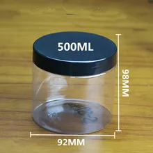 500 мл чистый пустой widemouthed для крема, контейнер для косметики банки, крем-маска для ухода за кожей ПЭТ бутылки и упаковки, пластиковые банка для пищевых продуктов