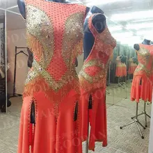 GOODANPAR бусина труба лайкра конкурс латиноамериканских танцев платья для женщин с боди бюстгальтер чашки Сальса Самба Румба стандартная танцевальная одежда