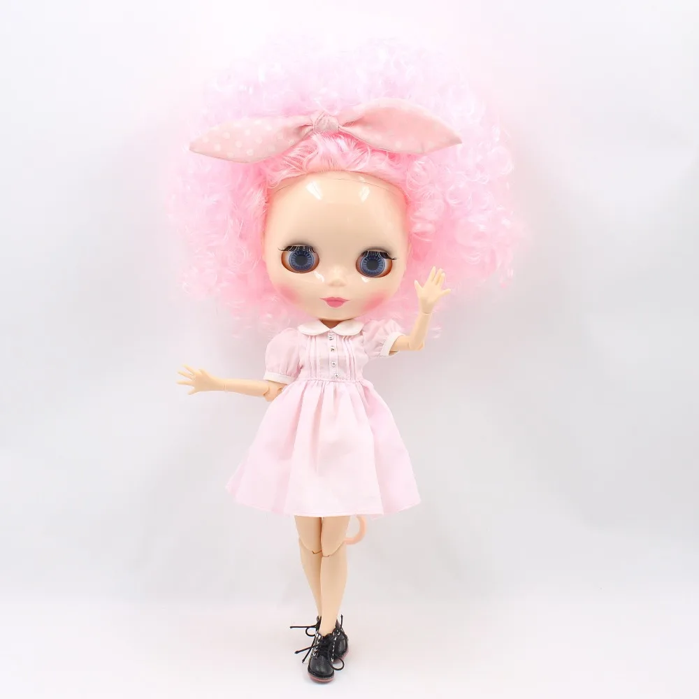 Neo Blythe Doll with Pink Hair, Natural Skin, Shiny Cute Face & Custom Jointed Body 1