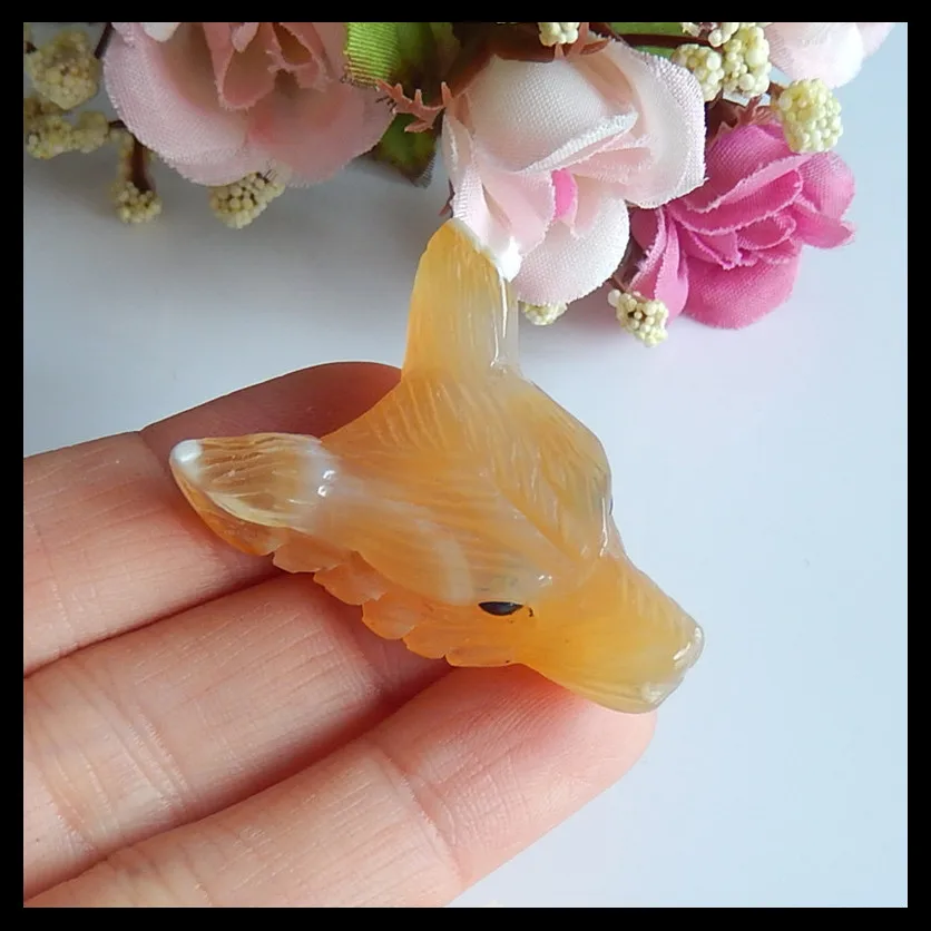 

Carved Red Agate Wolf Head Pendant Bead,38x29x13mm,13.7g