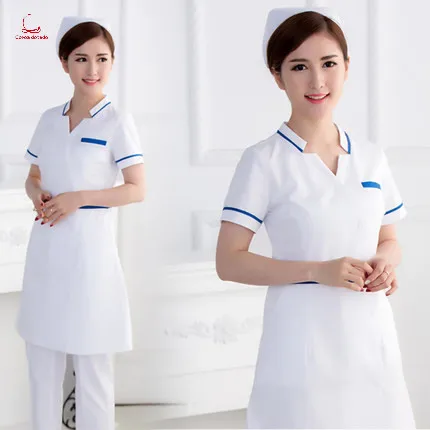 

Korean slimming nurse suit female doctor nurse worker clinic white coat pharmacy beauty salon white gown work clothes