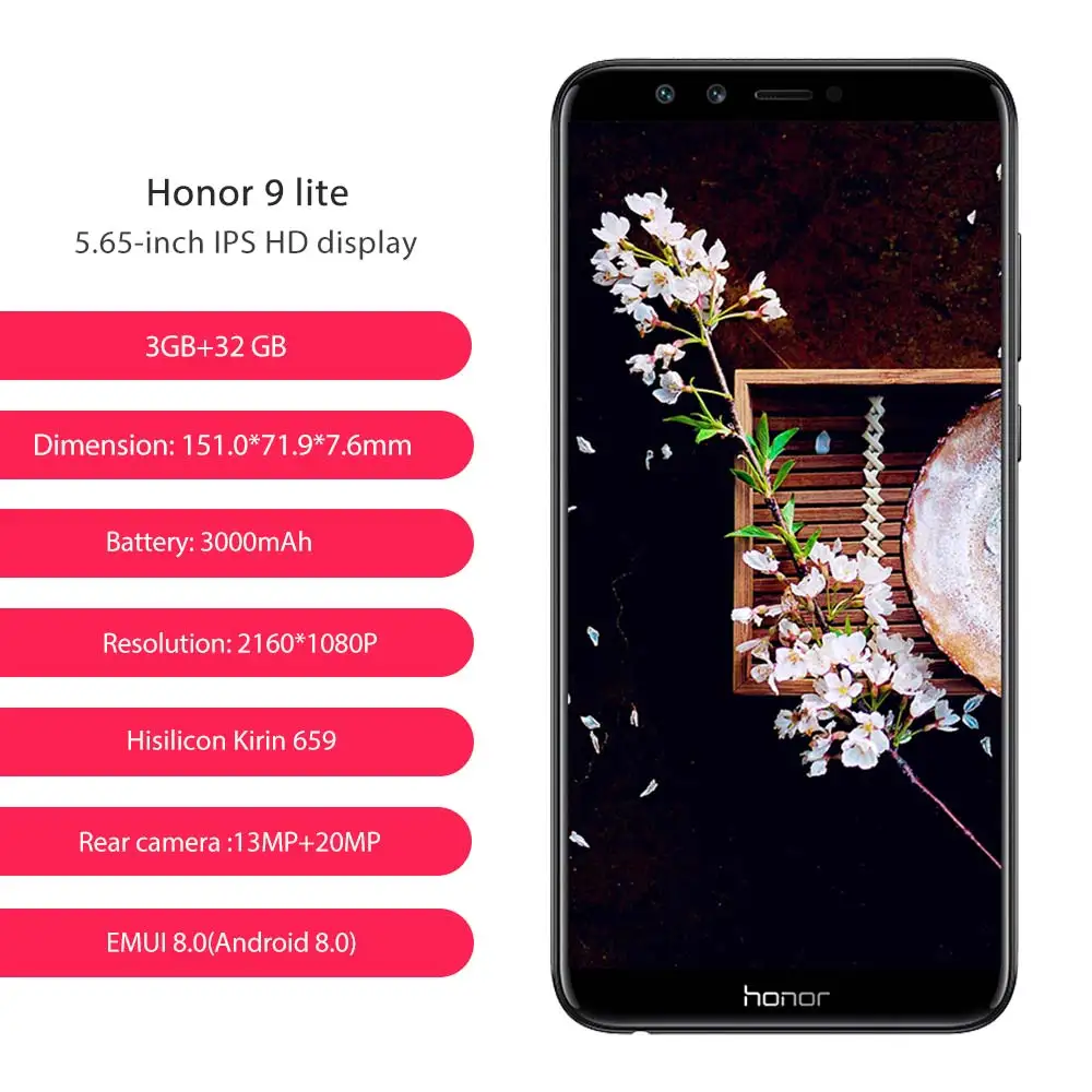 Глобальный huawei Honor 9 Lite 4G LTE 32 ГБ 5 65 &quotэкран Octa Core Android 8 0 OTA обновление|Смартфоны| |