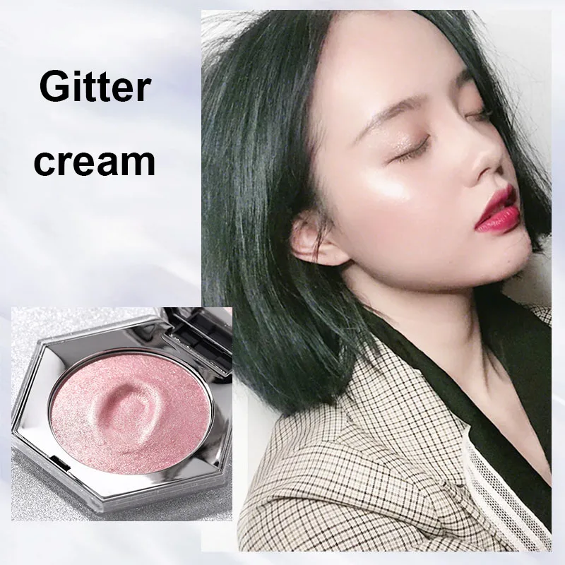 LEEZI diamond highlighter powder silver shimmer color Hexagon shape waterproof long lasting metallic contour highlighter LZ015