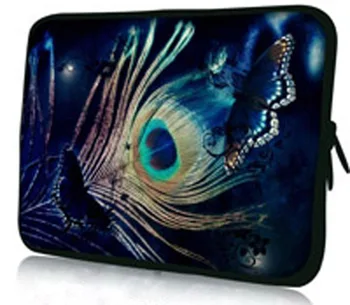 

Free Shipping Peacock Feather 11.6" 12" Soft Neoprene Laptop Sleeve Case Bag For Apple Dell Lenovo IBM