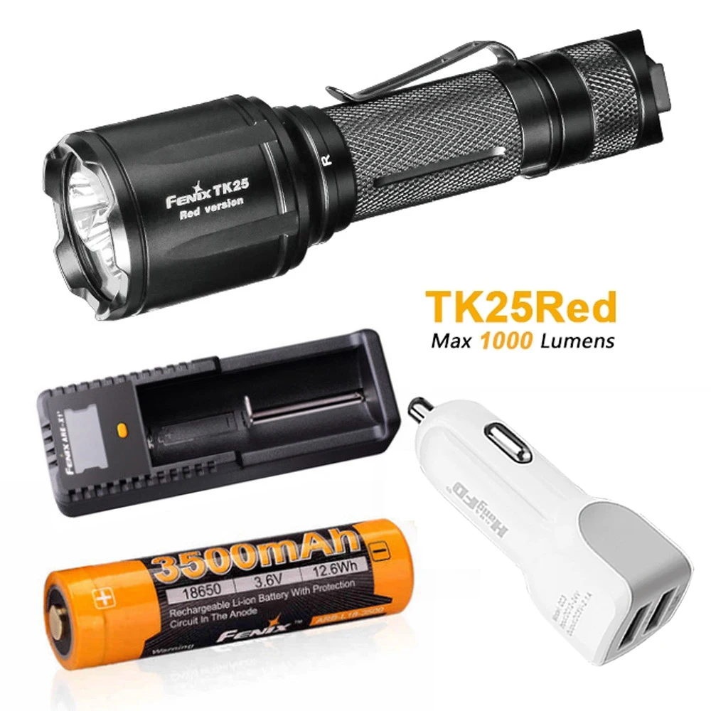 

New Arrival Fenix TK25 Red Version Cree XP-G2 S3 & XP-E2 Red LED's Dual Lighting Hunting Flashlight for Most Tactical Demands