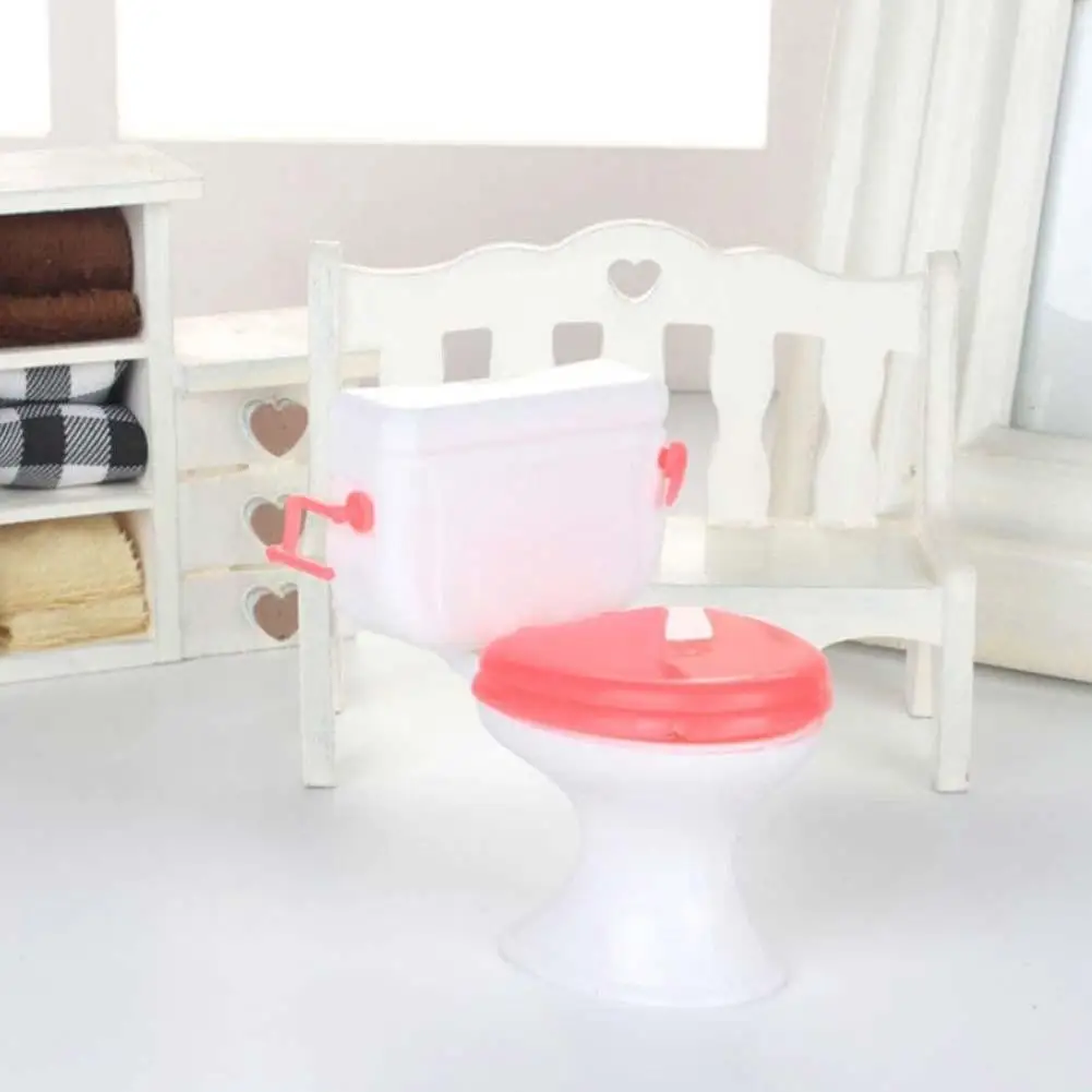 1:12 Doll Accessories Plastic Toilet Doll Toys Bathroom Home Furniture Doll House Decoration Kitchen Toy for Children GJJ4997A