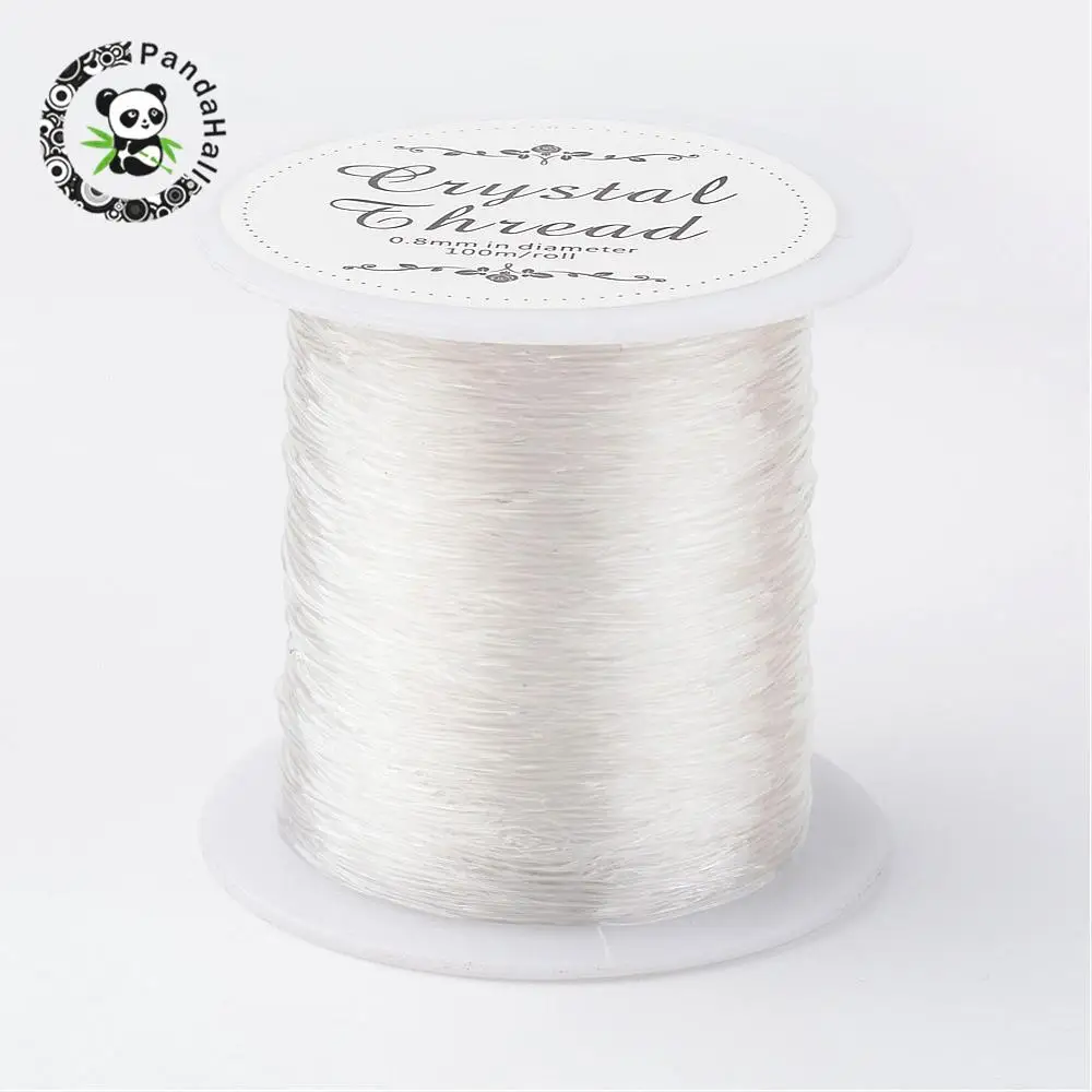 25Rolls Wholesale 0.8mm Clear Crystal Thread Jewelry Findings for