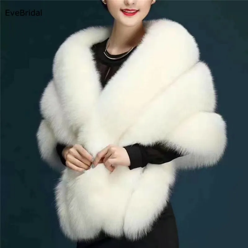 

Faux Fur Wedding Bridal Shawl Winter Wrap Prom Shrug Bolero Cape Jacket Coats No1595