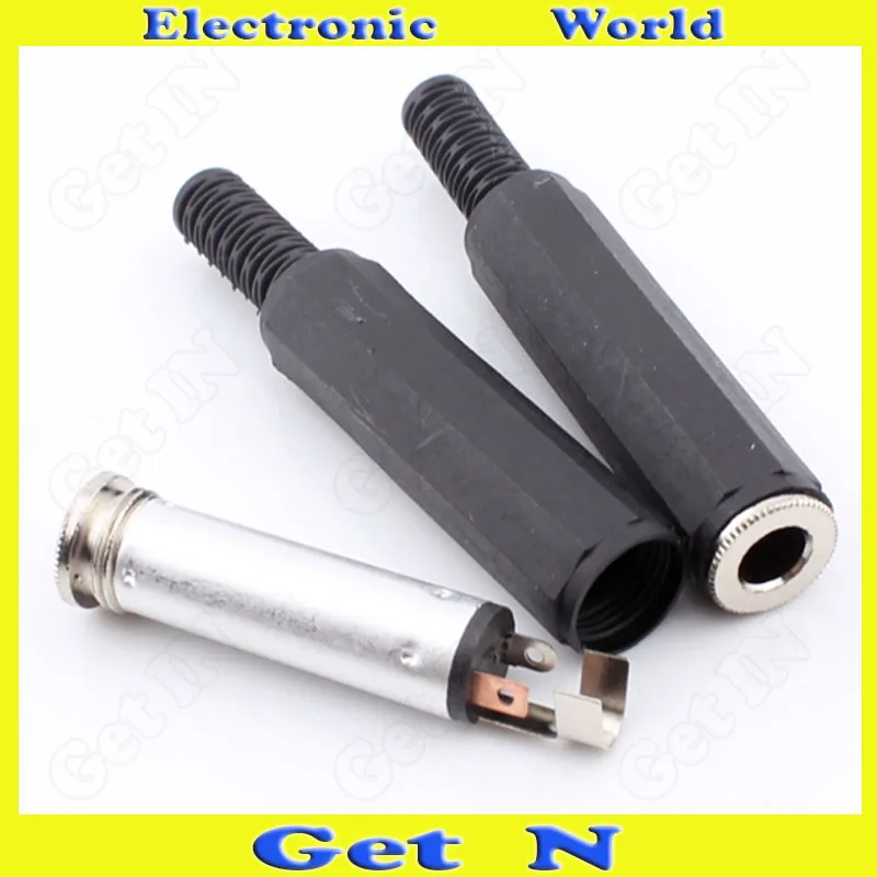 

50pcs Plastic 6.5/6.35 Stereo 3-Pole/Pin Wire-In Female Connector Plug 3-Pin 6.5/6.35 Audio Connector