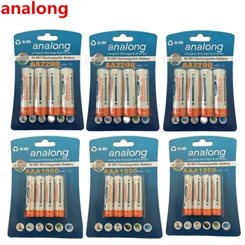 

analong AA Rechargeable Battery 2200mAh 1.2V AA + Ni-MH AAA Battery 1000mAh rechargeable batteries mix colors for toys power