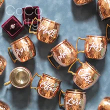 Cocostyles custom creative розовое золото Москва Мул чашка или место карты для Свадебная вечеринка событие Добро пожаловать подарки или Рождественский подарочный набор