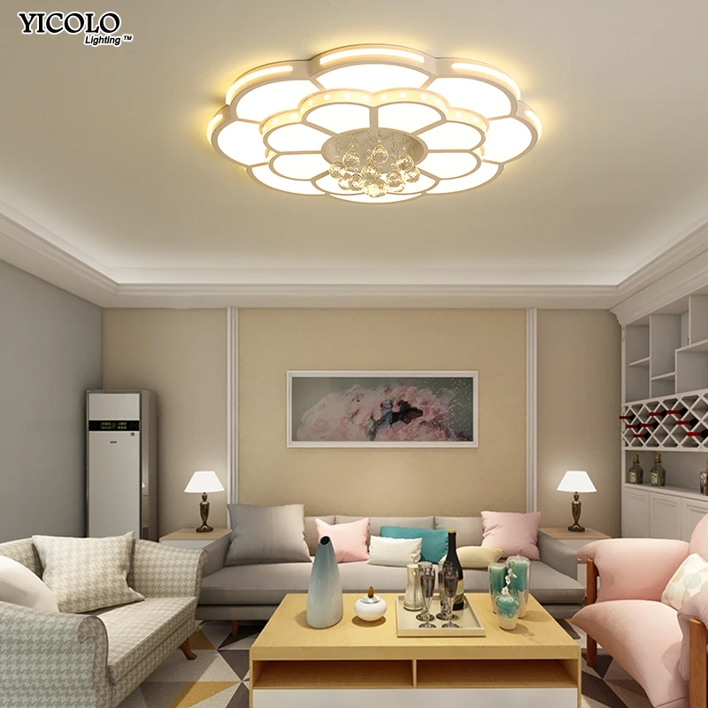 

Flower design Modern Chandeliers For Living Room bed room Dining room lights remote control led lamp dome lighting luminarias