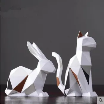 

Creative geometric rabbit crafts, European and American style art, home desktop office decorations, birthday gifts